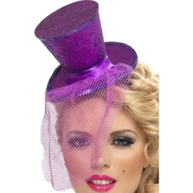 Mini Top Hat on Headband - Purple