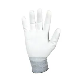 12 Pack PU Palm Coated Light Wear Resistant Oil Proof And Antiskid Gloves Palm Coated Nylon Knitted Labor Protection Gloves White