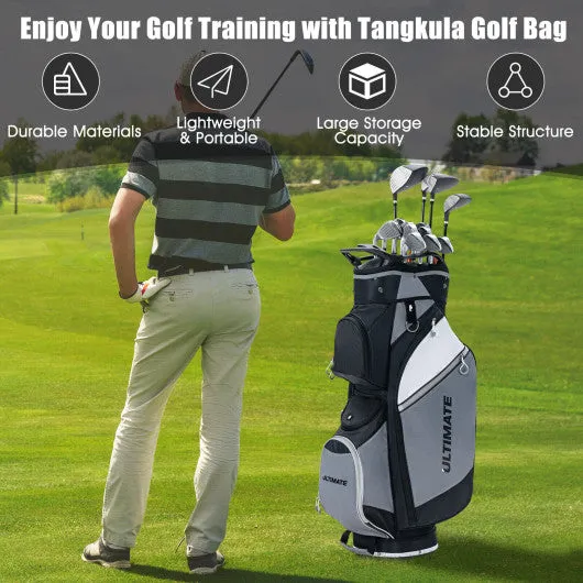 14-Way Golf Cart Stand Bag with Waterproof Rain Hood