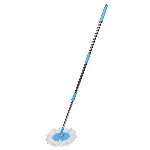 1530 Heavy Duty Microfiber Spin Mop with Plastic Bucket & Rotating Steel Pole Head