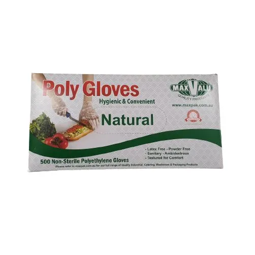 2500 Pcs X Disposable Clear Poly Gloves Non-Sterile Polyethylene Latex Free