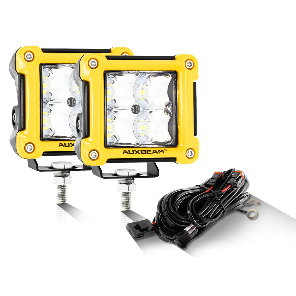 3 Inch 40W LED Pods Light Spot/Flood Multicolor frame with wiring harness for SUV ATV UTV Trucks Pickup Boat