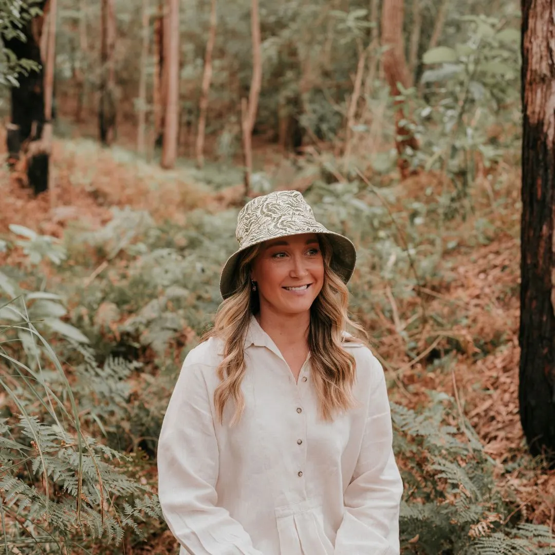 Bedhead Vacationer Reversible Adult Sun Hat - Fern / Moss