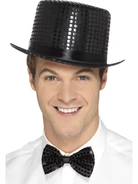 Black Sequin Top Hat