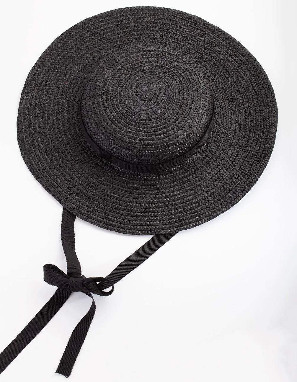 Black Straw Boater Hat Headband