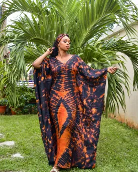 Boubou Kaftan Black Orange