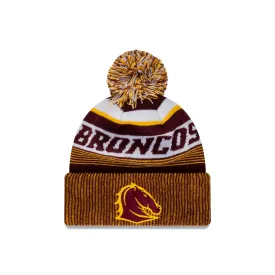 Brisbane Broncos Heritage Stripe Beanie with Pom