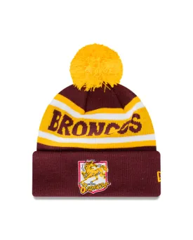 Brisbane Broncos Retro Logo Beanie with Pom