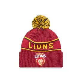 Brisbane Lions Official Team Colours Beanie with Pom