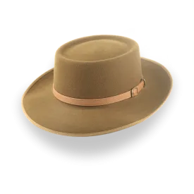 Brown Short Brim Western Fedora in Durable Fur Felt | The Bison