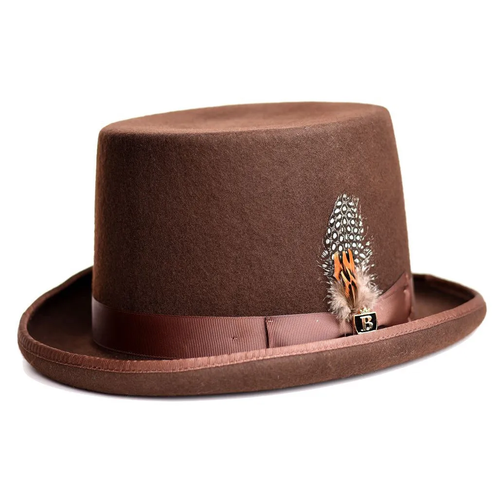 Bruno Capelo Wool Felt Top Hat Mid-Crown Height