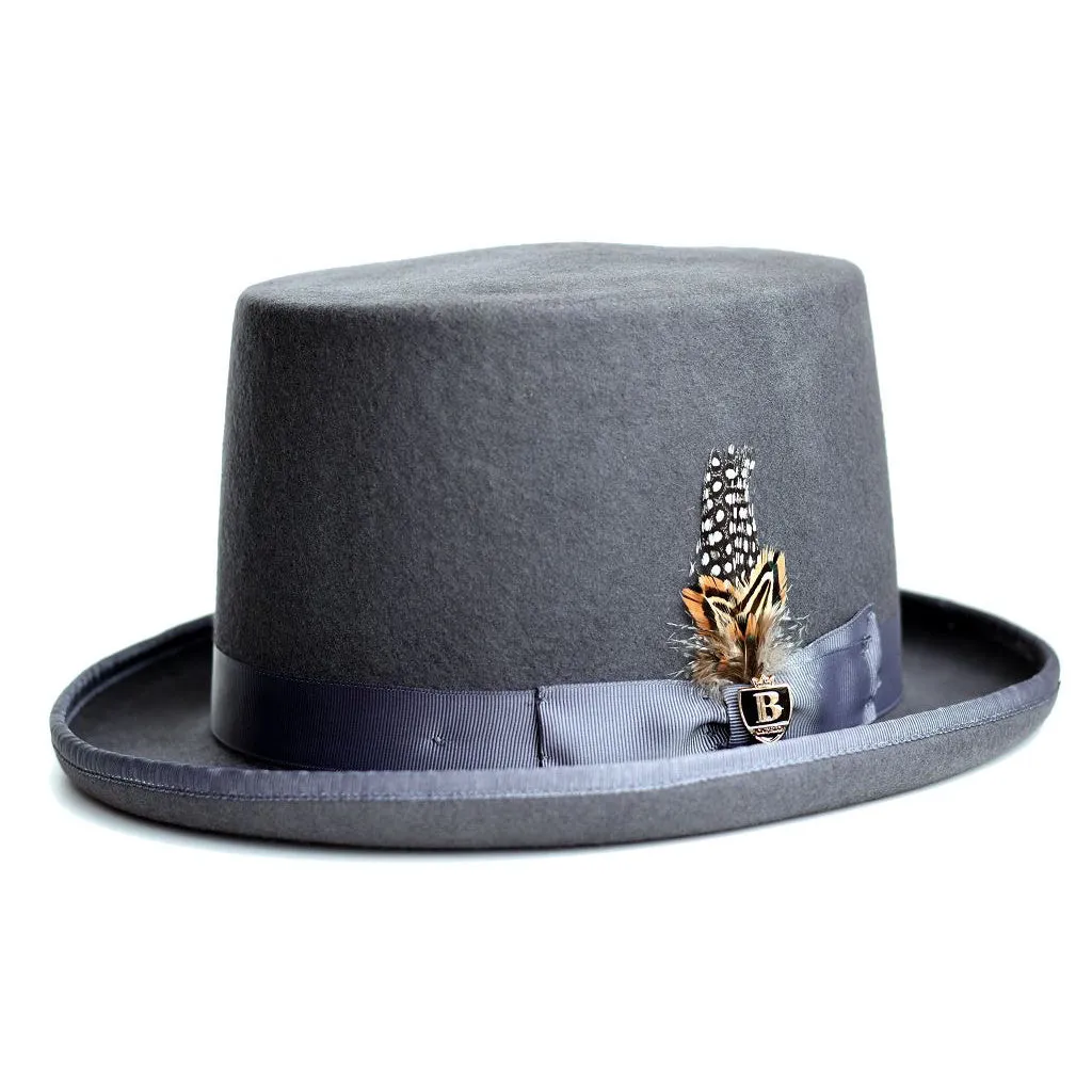 Bruno Capelo Wool Felt Top Hat Mid-Crown Height