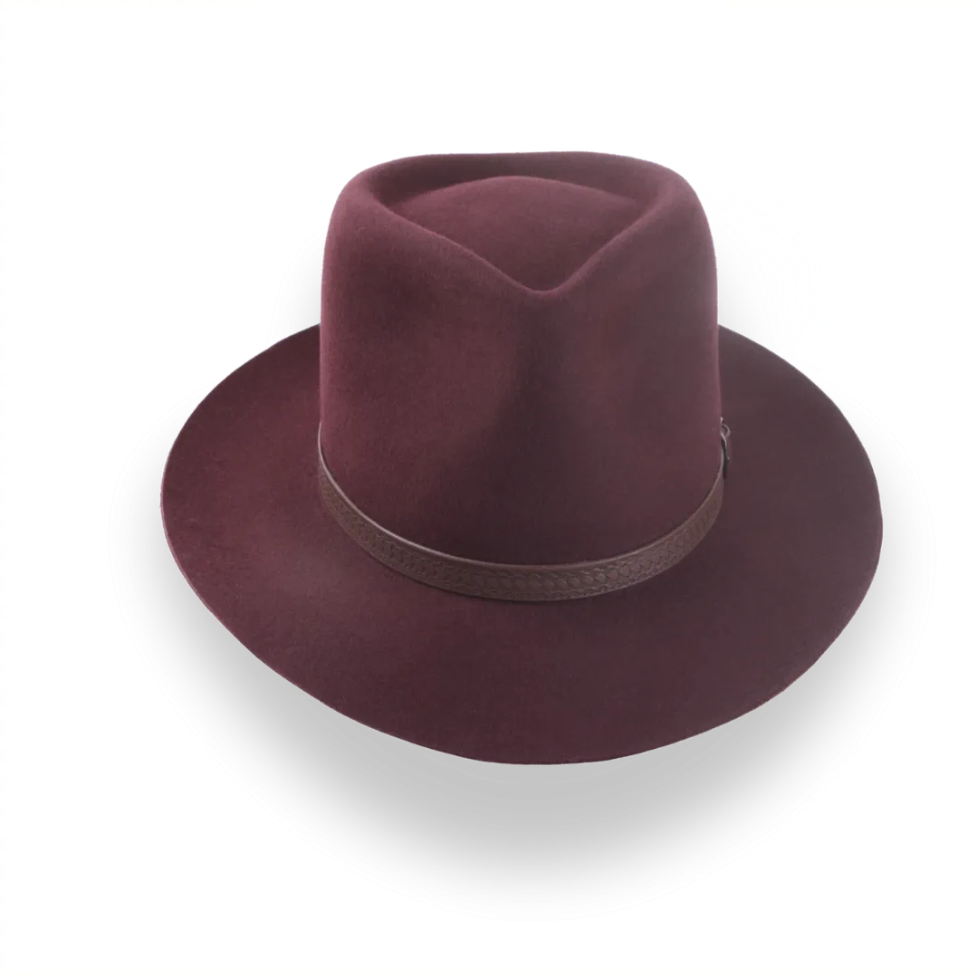 Burgundy Western Fedora in Outback Style | The Compass