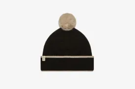 Cashmere Blend Beanie with Pom Pom