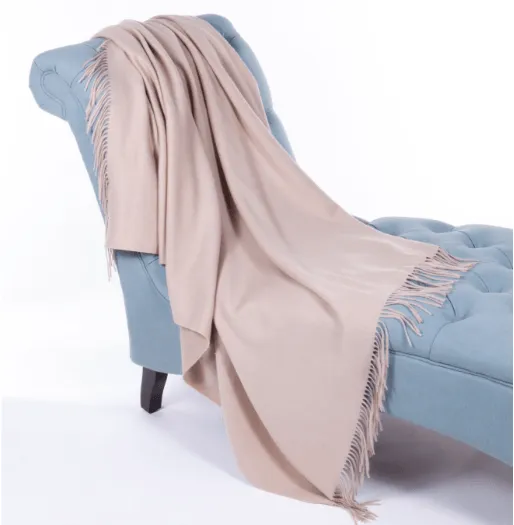 Classic Wool and Cashmere Plain Weave Throw by Alashan