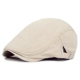 Classy Men Beige Cotton Flat Cap