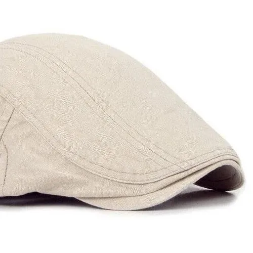 Classy Men Beige Cotton Flat Cap