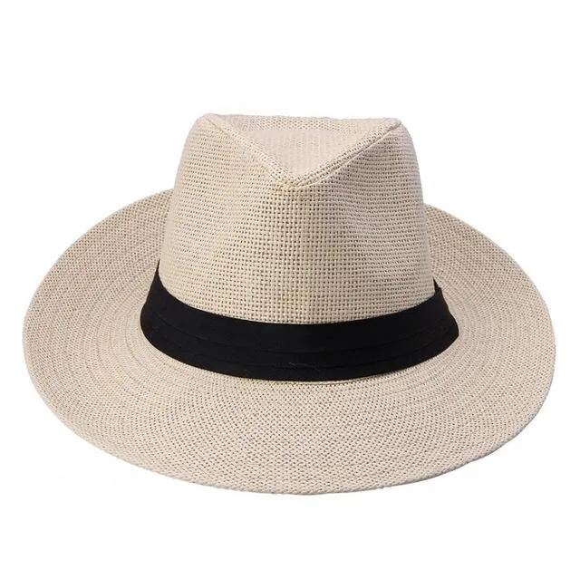 Classy Men Black Straw Panama Hat