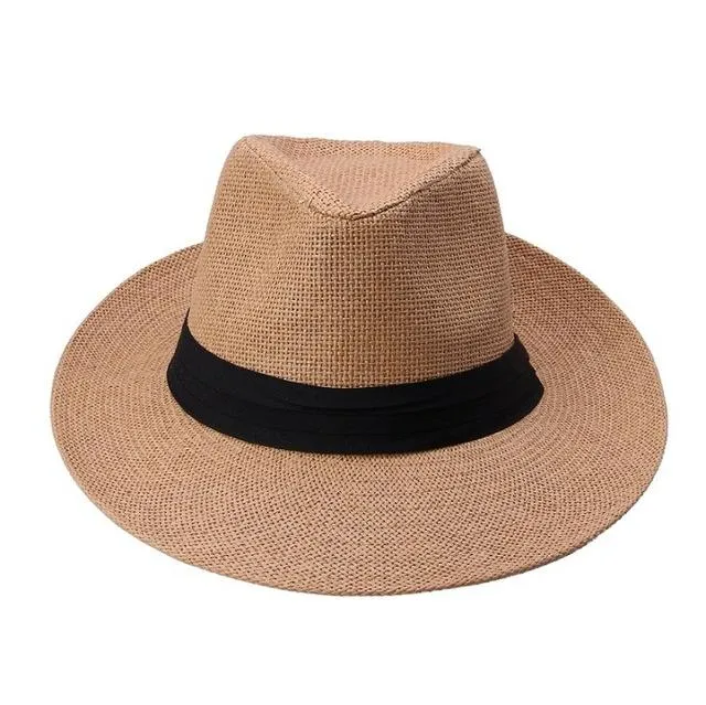 Classy Men Black Straw Panama Hat