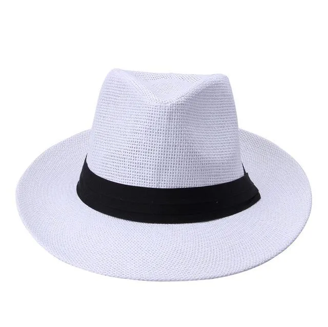 Classy Men Black Straw Panama Hat