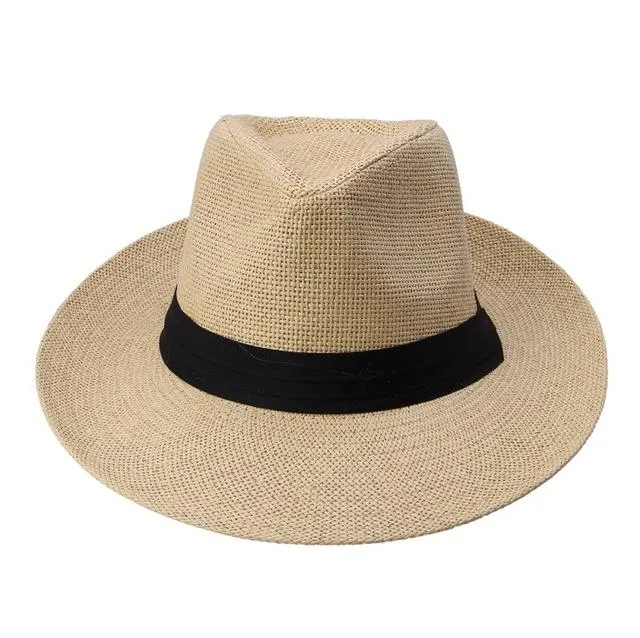 Classy Men Black Straw Panama Hat