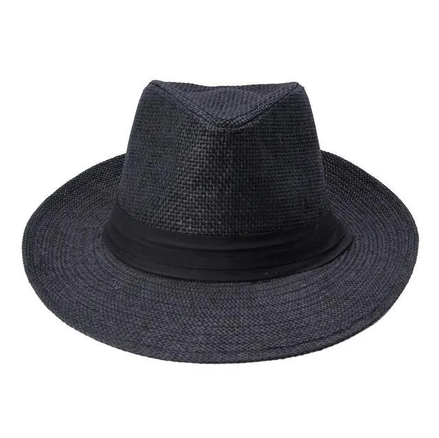 Classy Men Brown Straw Panama Hat