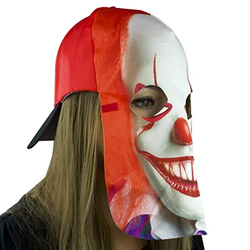 Clown Fan Mask and Hat Combo for Halloween Parties and Events (Red) Maccabi Art