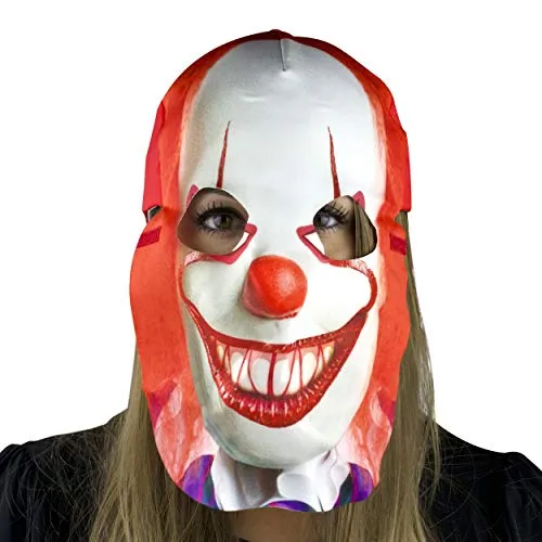 Clown Fan Mask and Hat Combo for Halloween Parties and Events (Red) Maccabi Art