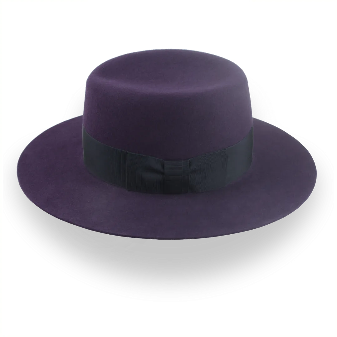 Dark Purple Wide Brim Telescopic Fedora with Custom Options | The Joker