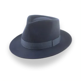 Dark Slate Grey Men's Teardrop Fedora in Smooth Fur Felt | The Diplomat