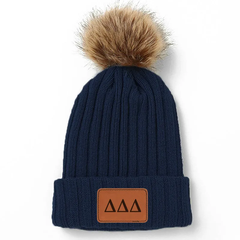 Delta Delta Delta Pom Pom Beanie Hat