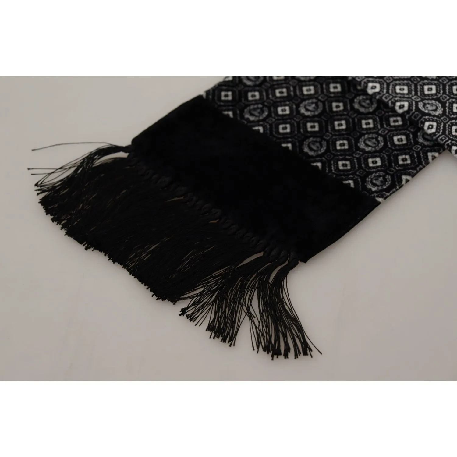 Dolce & Gabbana Elegant Black Geometric Silk Blend Scarf