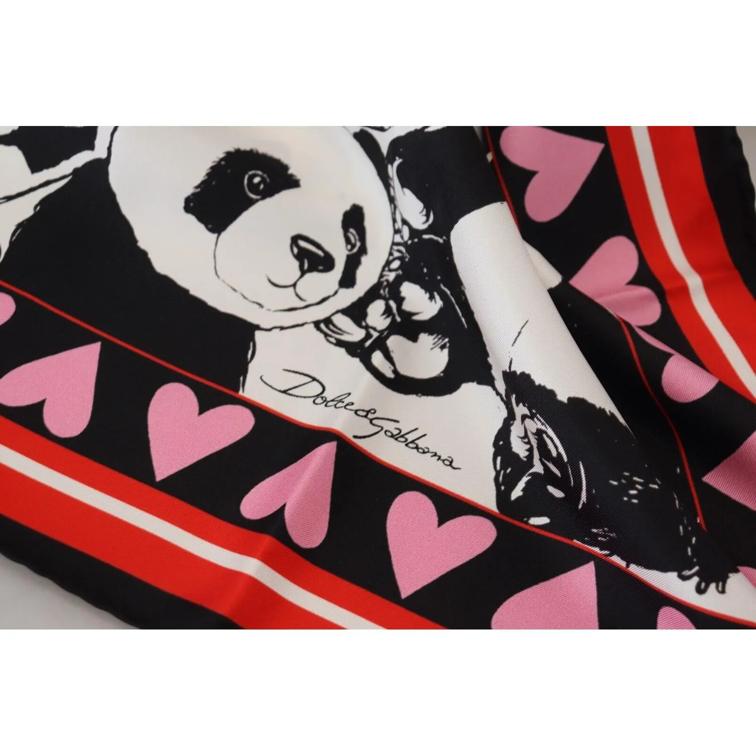 Dolce & Gabbana Elegant Panda Print Silk Scarf