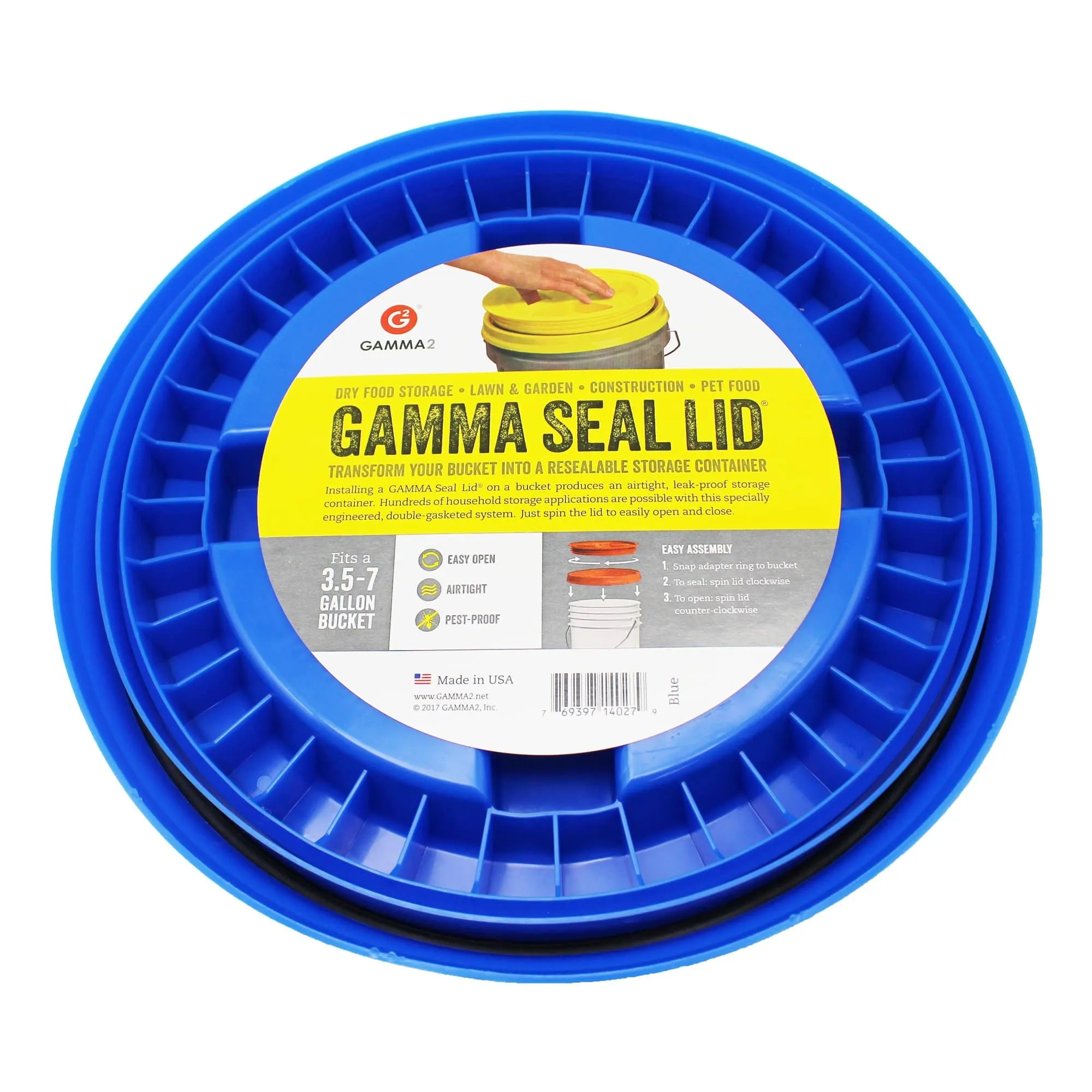 Gamma Seal Lid - Blue (3.5 to 7.9 Gallon Bucket)