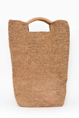 Geza Tan Raffia Tote Bag