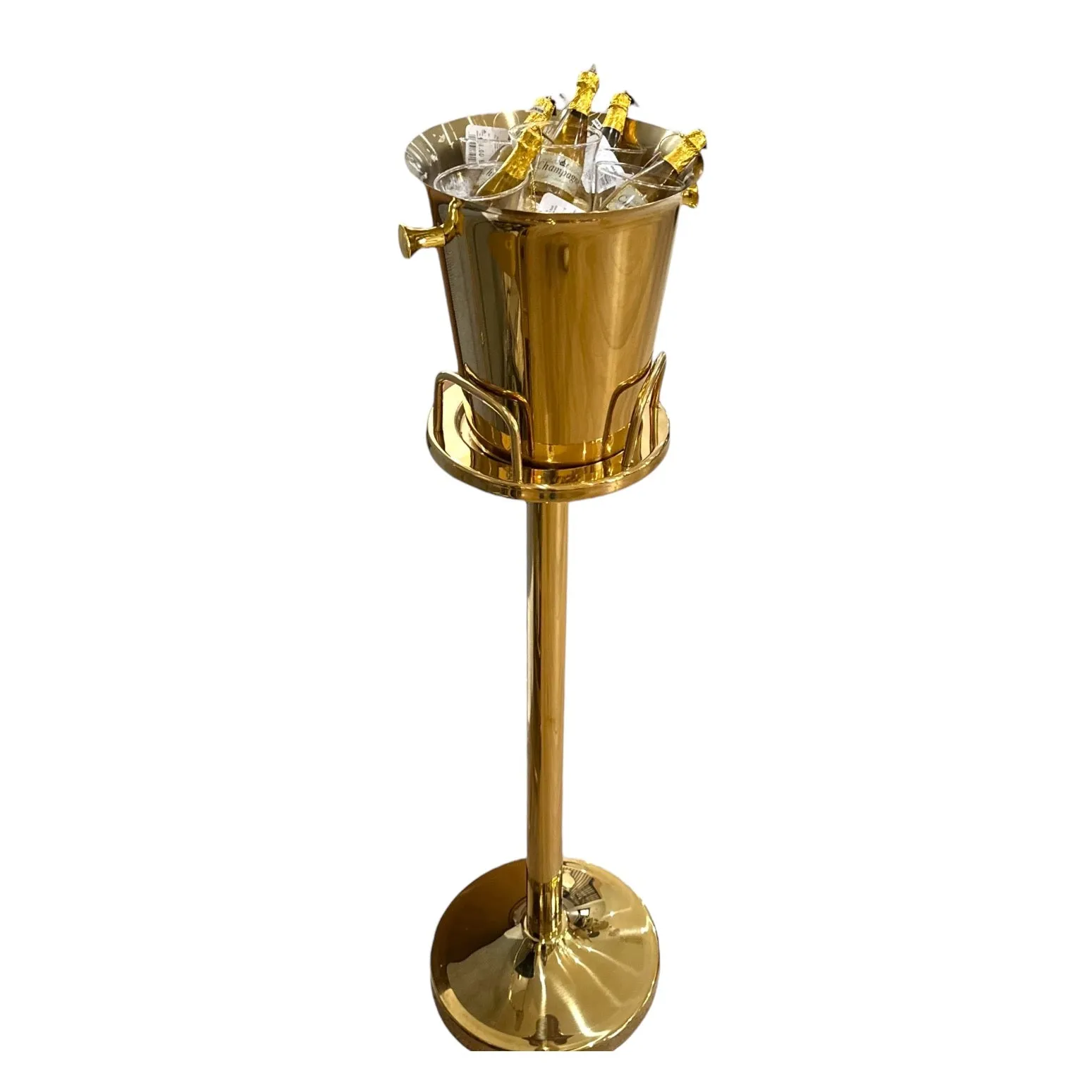 Gold Champagne Ice Bucket on Stand