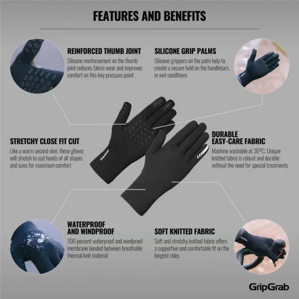 GripGrab Waterproof Knitted Thermal Glove - Hi Vis