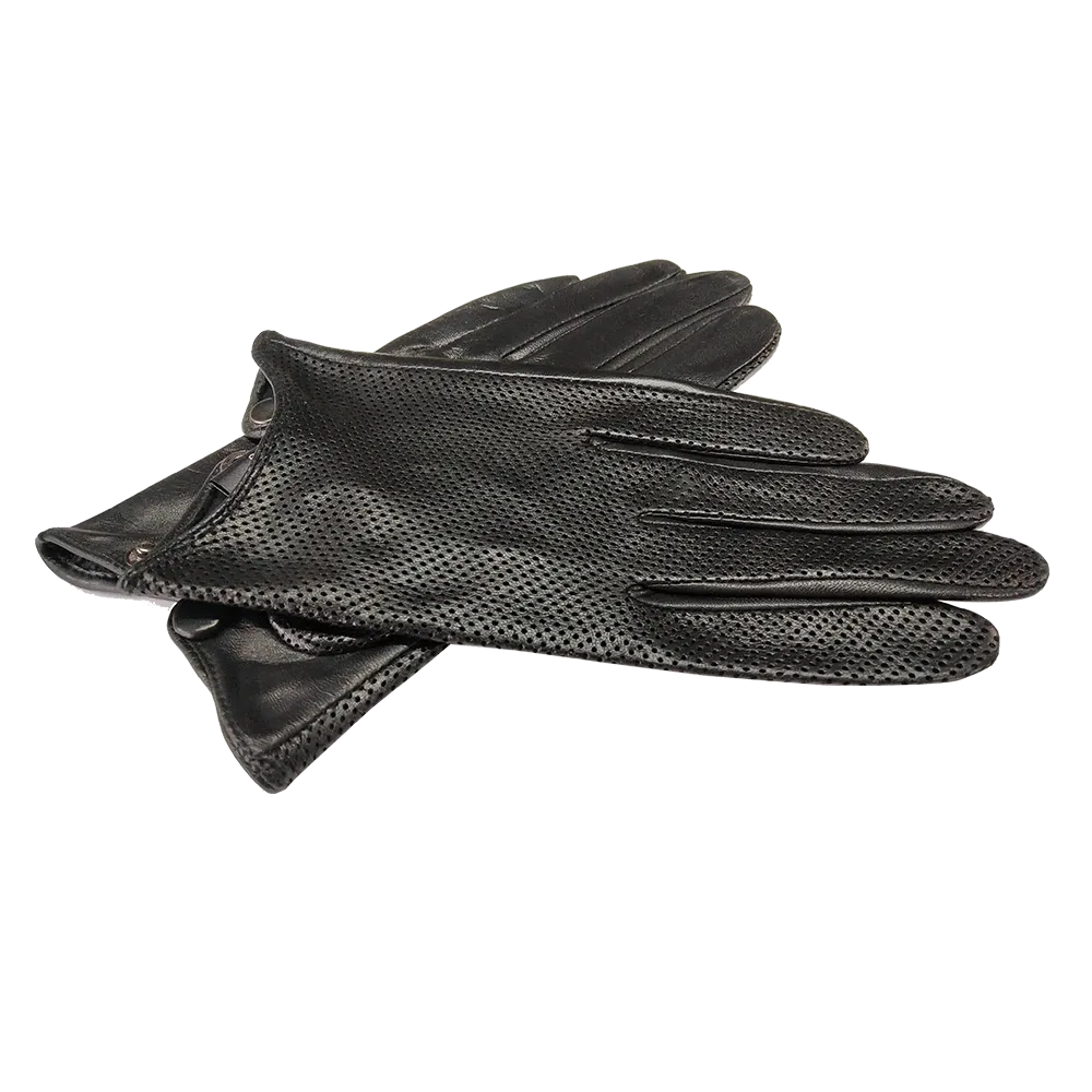 HighShine Men's Unlined Mesh Genuine Leather Gloves Touchscreen Breathable Soft Lambskin  Driving Retro Motorcycle gloves