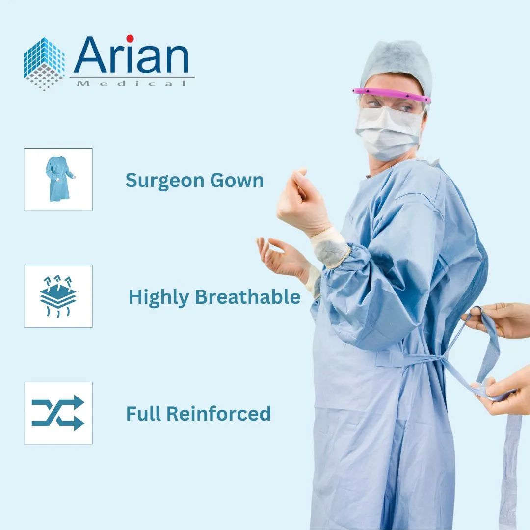 Hygene Disposable Blue Surgical Gown - Non-Woven, Non-Sterile Isolation Hospital, Doctor, patient Gowns