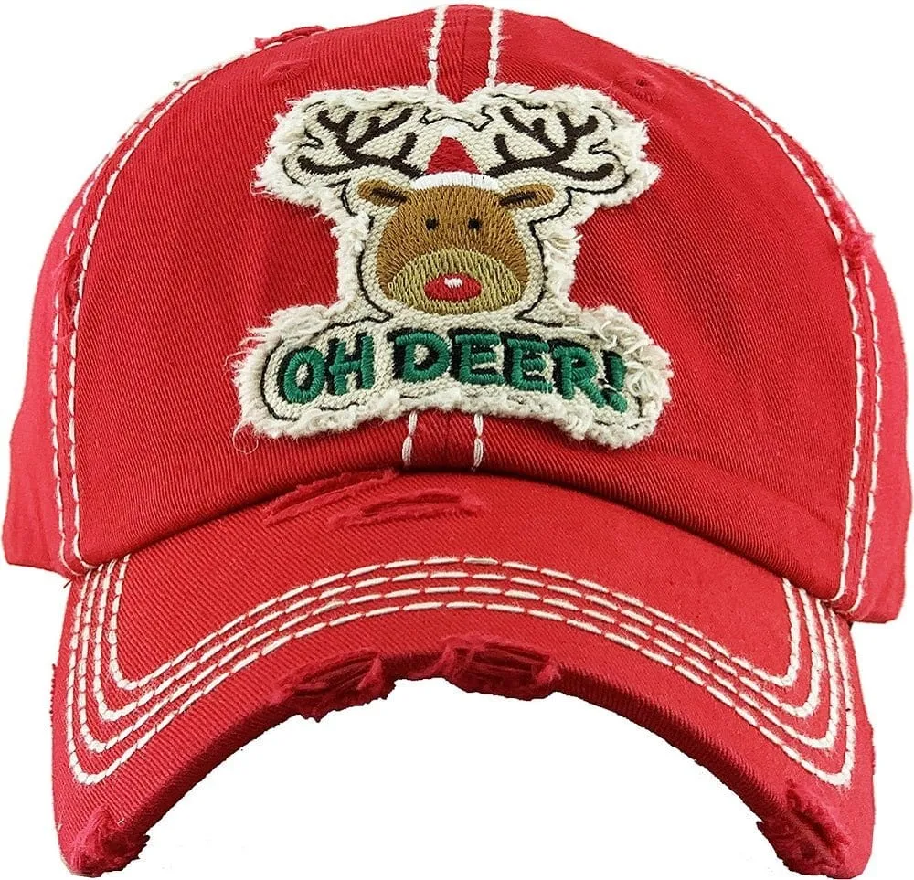 KBV1351 "Oh Deer" Vintage Washed Baseball Cap