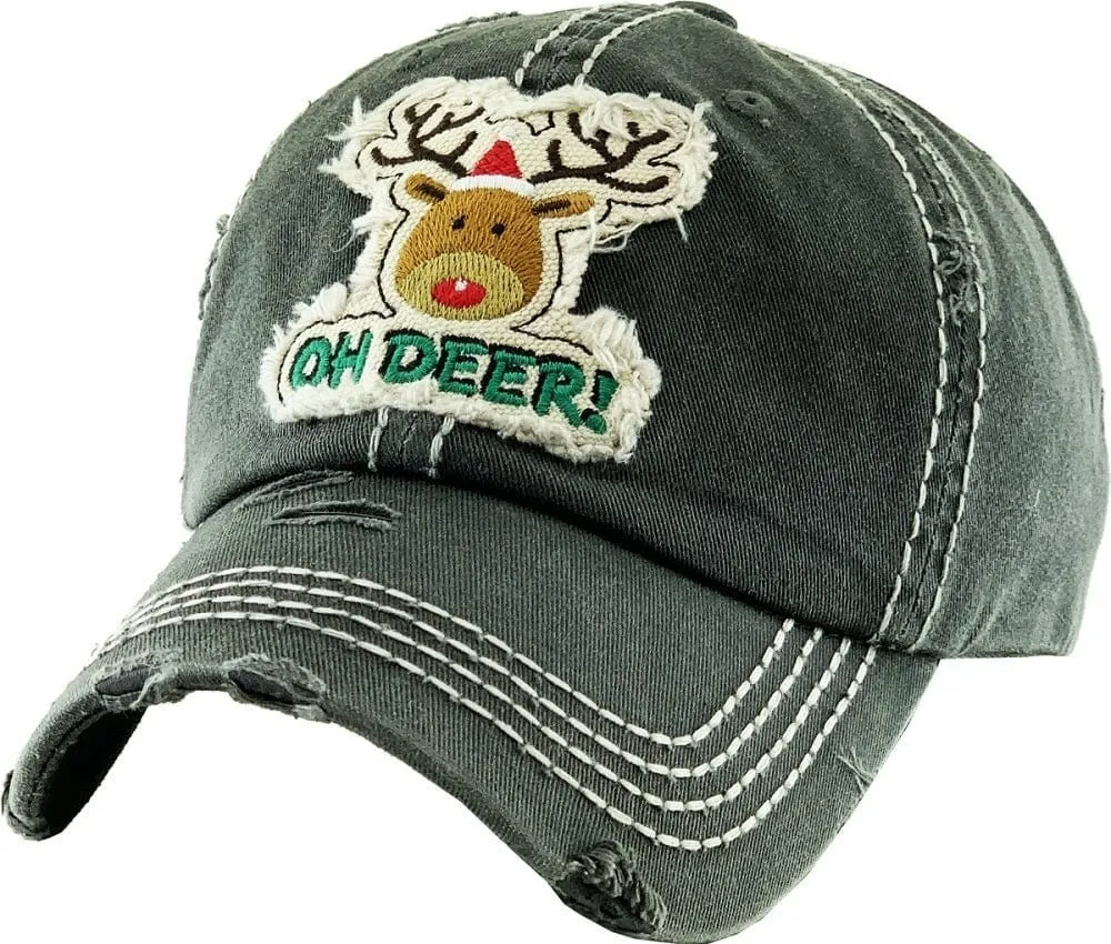 KBV1351 "Oh Deer" Vintage Washed Baseball Cap