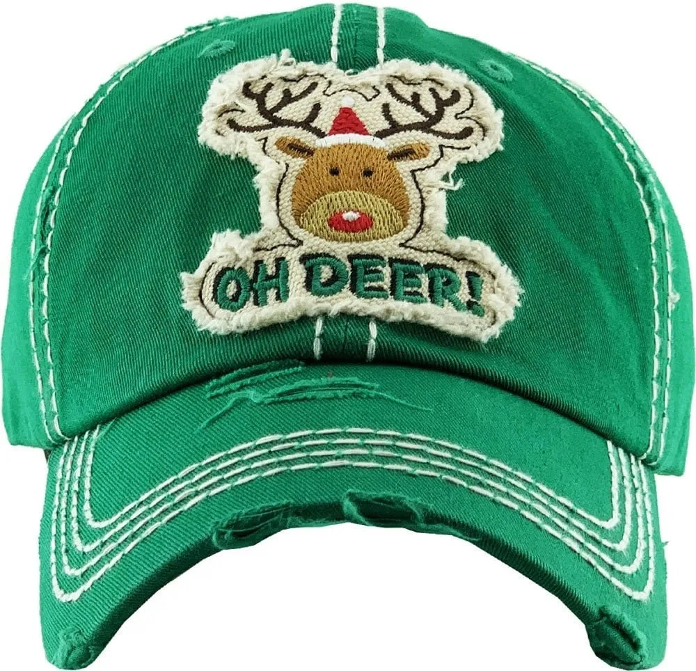 KBV1351 "Oh Deer" Vintage Washed Baseball Cap