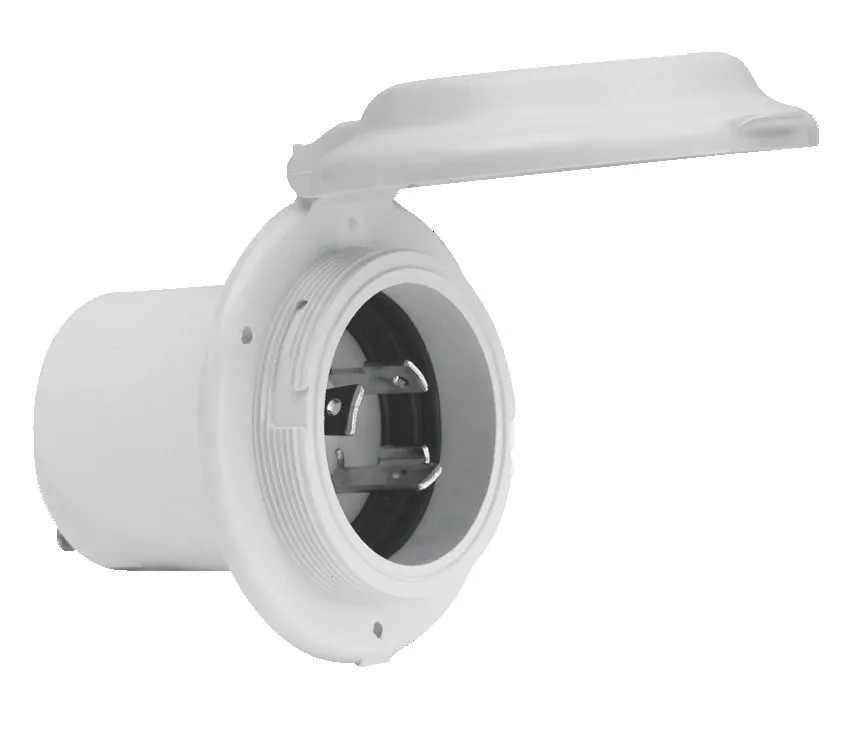 Marinco 16A Power Inlet Socket - White Round