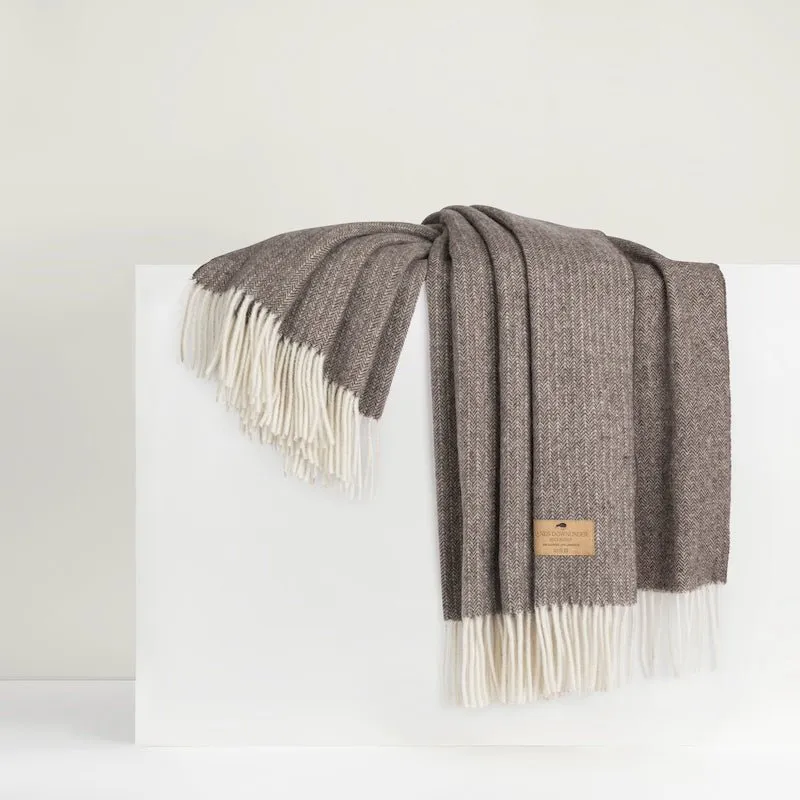 Mocha Pinstripe Cashmere Throw by Lands Downunder