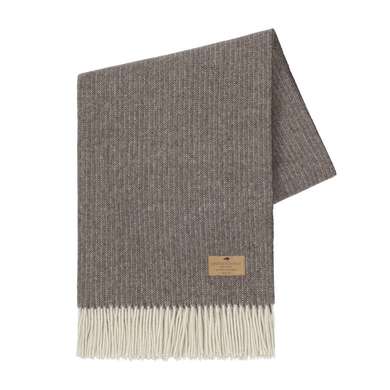 Mocha Pinstripe Cashmere Throw by Lands Downunder