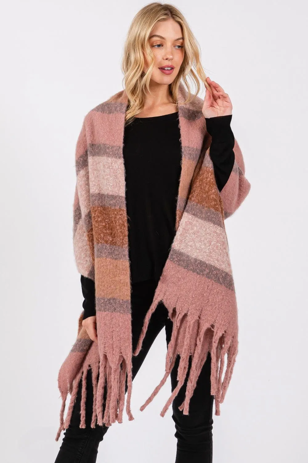 MS0389 Cierra Brushed Multi Color Stripe Scarf