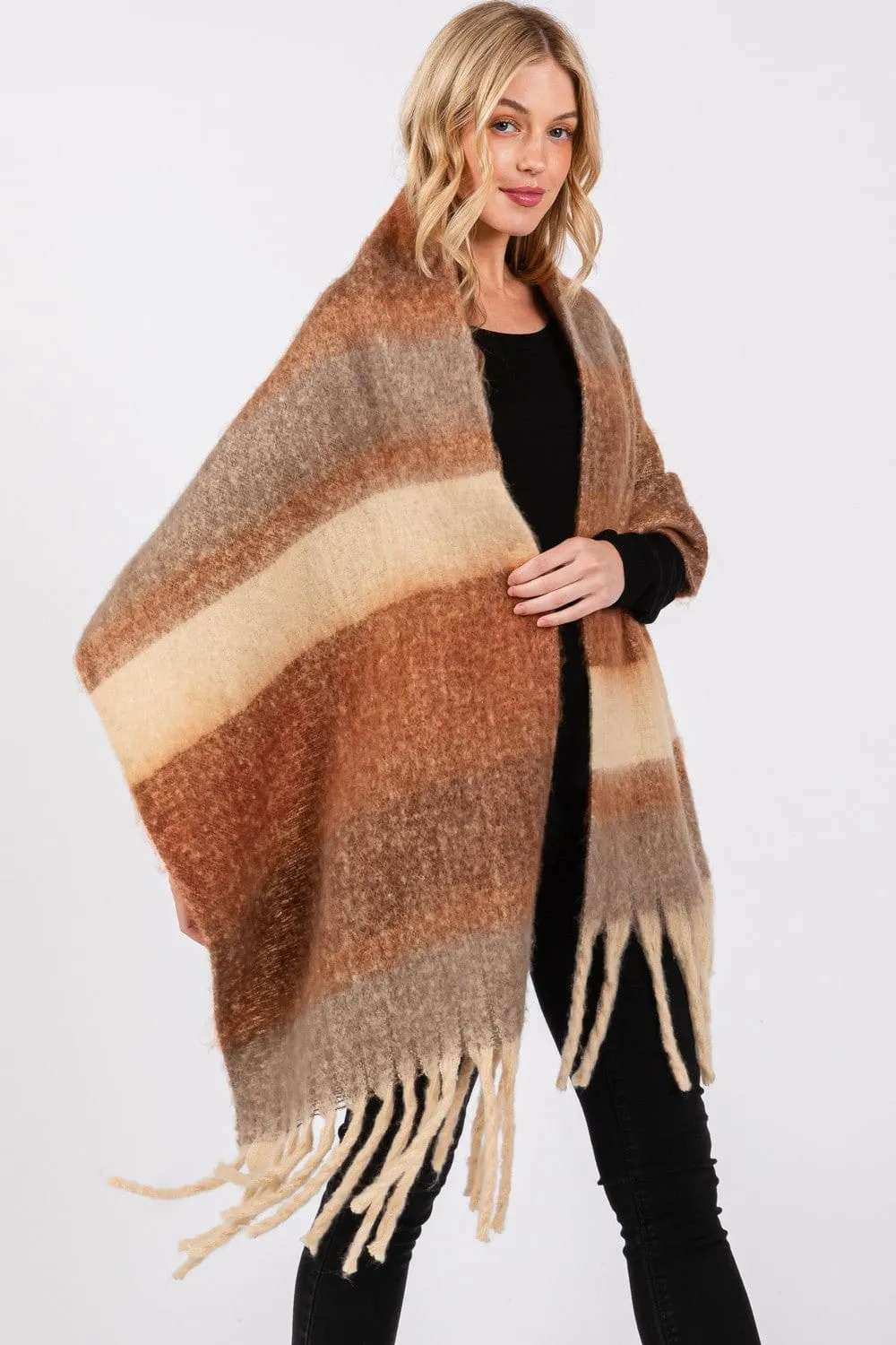 MS0389 Cierra Brushed Multi Color Stripe Scarf