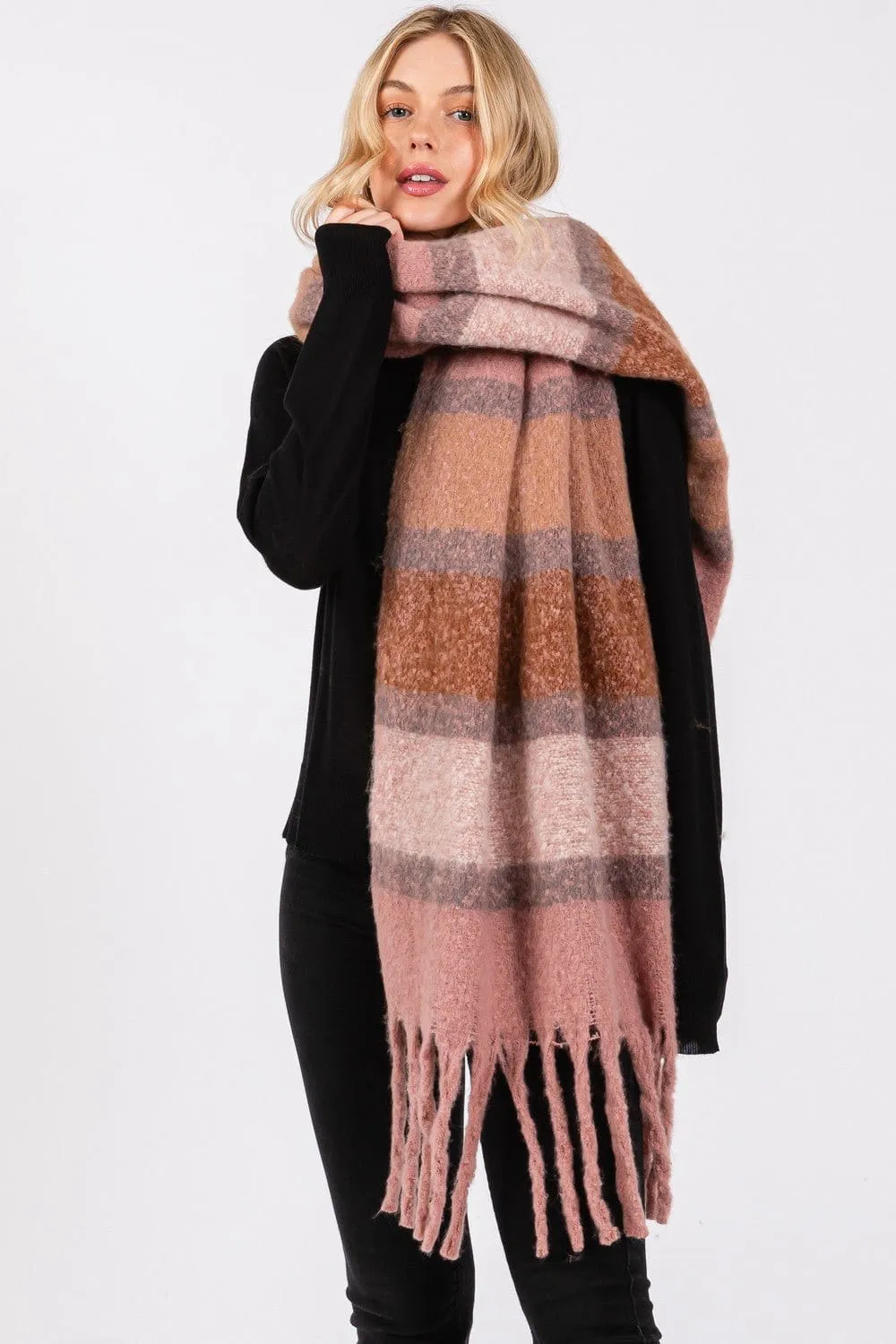 MS0389 Cierra Brushed Multi Color Stripe Scarf