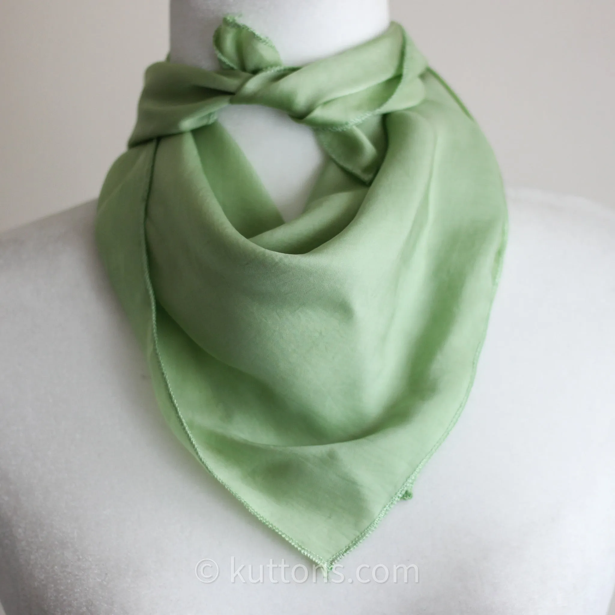 Pure Mulberry Silk Bandana Scarf - Luxurious 100% Mulberry Silk Neck Square | Emerald Green, 24x25"