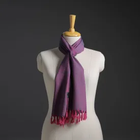 Purple - Kumaun Handwoven Pure Merino Wool Scarf 260